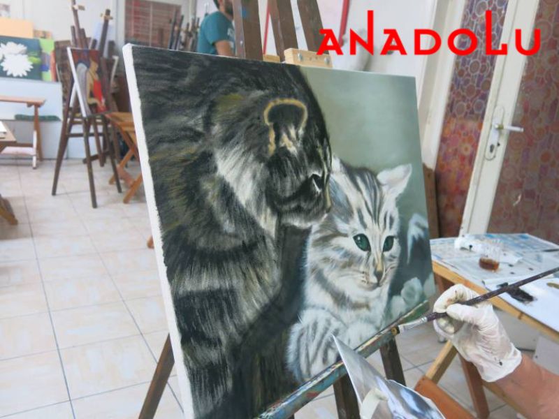 Yağlı Boya Hobi Dersleri Kedi Çizimi Ankara