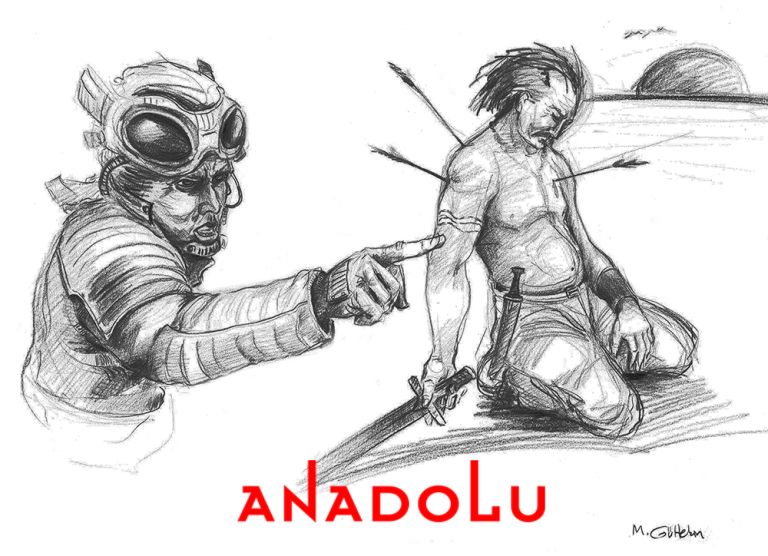 Karakalem İmgesel Yaralanan Adam Çizimi Ankara