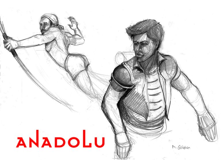 İmgesel Karakalem Ok Atan Adamlar Ankara