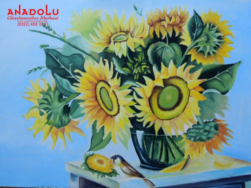 Ay Çiçeği Yağlı Boya Tablosu Ankara